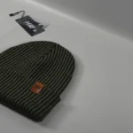 HAAKWEAR Limited Edition Cuffed Wide Ribbed Striped Beanie - Black/Green, Made in USA - Stylish, Warm & Unisex