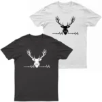 Adults Stag ECG Logo Printed T-Shirt - Premium 200gsm Heavy Cotton - 100% Cotton, Stylish & Durable