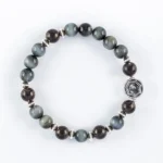 Shungite Golden Ratio Hawk's Eye Wrist Mala - Harmonize Your Energy with Vitality and Insight