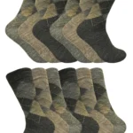 12 Pair Multipack Men's Argyle Lambswool Socks - Warm, Durable & Stylish Outdoor Socks