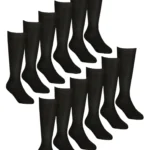12 Pairs Girls Knee High Soft Bamboo Socks - Comfortable, Hypoallergenic & Breathable