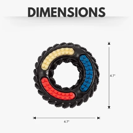 TPR Textured Dog Chew Toy - Tire of Fun | Dental Care Toy for Puppies and Small Dogs | Promote Oral Health & Fun Playtime