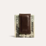 Premium Magnetic Money Clip - Genuine Cowhide Leather, Compact and Secure Design