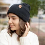 NEW HAAKWEAR Theta-Stitch Cuffed Beanie - Unisex, Designed and Made in USA (Patent Pending) - Charcoal Black