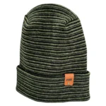 CTH302 HW Modern Theta Stitch Contrast Cuffed Beanie - Unisex, Patent Pending, Green/Black, Made in USA