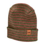 HAAKWEAR Theta-Stitch RORO Cuffed Beanie - Green/Burgundy, Made in USA, Ultra Comfortable Winter Hat