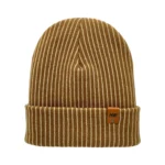 HAAKWEAR Limited Edition Cuffed Wide Ribbed Striped Beanie Beige/Brown, Made in USA