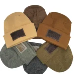 Patriotic Veteran Beanie with USA Flag - Theta Stitch Cuffed Knit Hat - Made in USA | Limited Edition