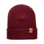 HAAKWEAR Limited Edition Cuffed Wide Ribbed Striped Beanie - Red/Black, Made in USA, Unisex