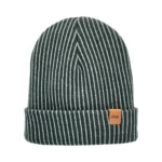Limited Edition HAAKWEAR Cuffed Wide Ribbed Striped Beanie - Gray/Black | Made in USA | Stylish & Cozy Winter Hat