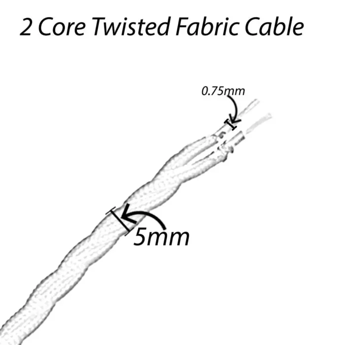 5m Army Green 2 Core Twisted Electric Fabric Cable | 0.75mm Vintage Style Electrical Wire - Image 2