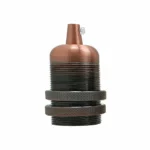 Vintage Copper E27 Ceramic Light Bulb Holder with Smooth Ring - Ideal for Ambient and Task Lighting