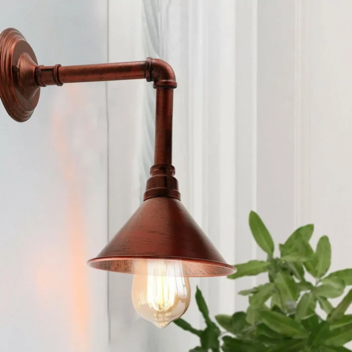 Wall Pipe Lamp Retro Light - Vintage Steampunk Wall Sconce Light | Industrial Metal Design - Image 7