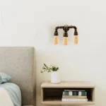 Vintage Brushed Copper Water Pipe Lamps E27 Loft Light Indoor Lighting - Image 2