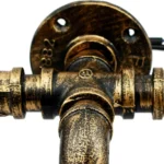 Vintage Brushed Copper Water Pipe Lamps E27 Loft Light Indoor Lighting - Image 5
