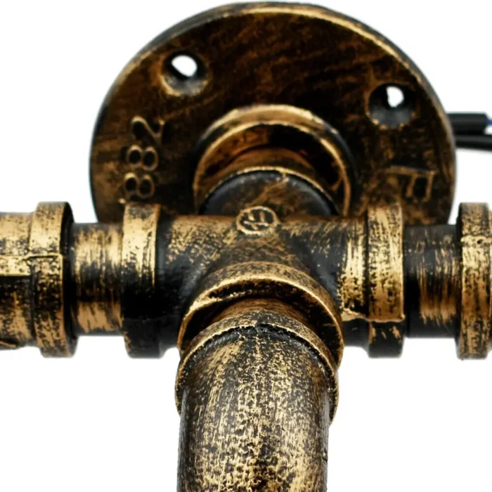 Vintage Brushed Copper Water Pipe Lamps E27 Loft Light Indoor Lighting - Image 5