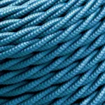 5m Blue Twisted 2 Core Electric Fabric Cable - Vintage Style, Ideal for Lamp Wiring & DIY Projects