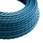 5m Blue Twisted 2 Core Electric Fabric Cable - Vintage Style, Ideal for Lamp Wiring & DIY Projects - Image 3