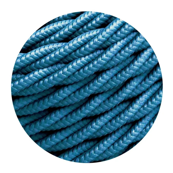 5m Blue Twisted 2 Core Electric Fabric Cable - Vintage Style, Ideal for Lamp Wiring & DIY Projects - Image 5