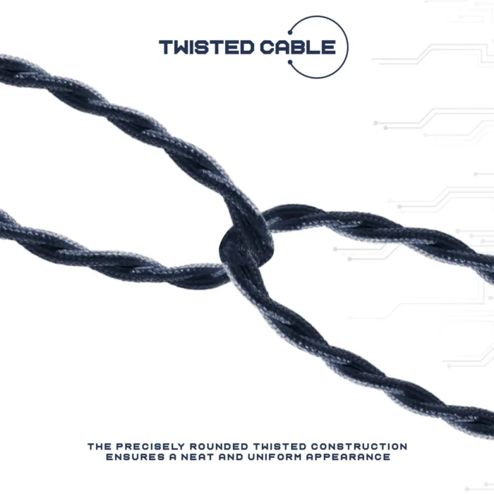5m Blue Twisted 2 Core Electric Fabric Cable - Vintage Style, Ideal for Lamp Wiring & DIY Projects - Image 7