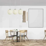 Elegant White Rattan Globe Light - Multi Outlet Lattice Wicker Design - E27 Pendant Lamp for Home & Cafe - Image 3
