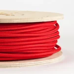 3 Core Vintage Braided Fabric Cable - Red, 0.75mm, 1m Flex for Antique Lamps & Modern Interiors