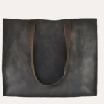Genuine Leather Raw Edge Tote - Handcrafted, Stylish & Spacious Bag with Unlined Interior