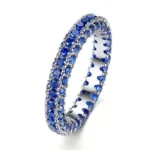 La Luna Rings Lavish Eternity Bands Pure Diamond & Blue Sapphire Crystals