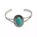 Free Spirited Turquoise Bracelet - Vintage Silver Look with Handcrafted Howlite Gemstone