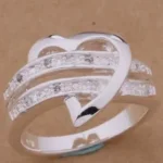 Enchanting Love Potion Heart Ring - Sterling Silver Plated, Crystal Band, Perfect Gift