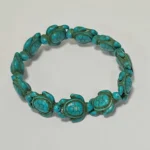 Survivor Turtle Bracelet - Handcrafted Bohemian Turquoise Stretch Bracelet for Good Health and Long Life