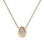 10K Yellow Gold Plated .925 Sterling Silver Diamond Pendant Necklace, 18" - Multiple Shapes Available
