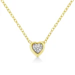 10K Yellow Gold Plated .925 Sterling Silver Diamond Pendant Necklace, 18" - Multiple Shapes Available - Image 2