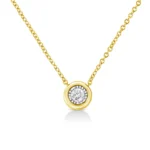 10K Yellow Gold Plated .925 Sterling Silver Diamond Pendant Necklace, 18" - Multiple Shapes Available - Image 3