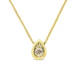 10K Yellow Gold Plated .925 Sterling Silver Diamond Pendant Necklace, 18" - Multiple Shapes Available - Image 5