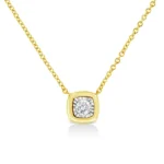 10K Yellow Gold Plated .925 Sterling Silver Diamond Pendant Necklace, 18" - Multiple Shapes Available - Image 6