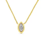 10K Yellow Gold Plated .925 Sterling Silver Diamond Pendant Necklace, 18" - Multiple Shapes Available - Image 7