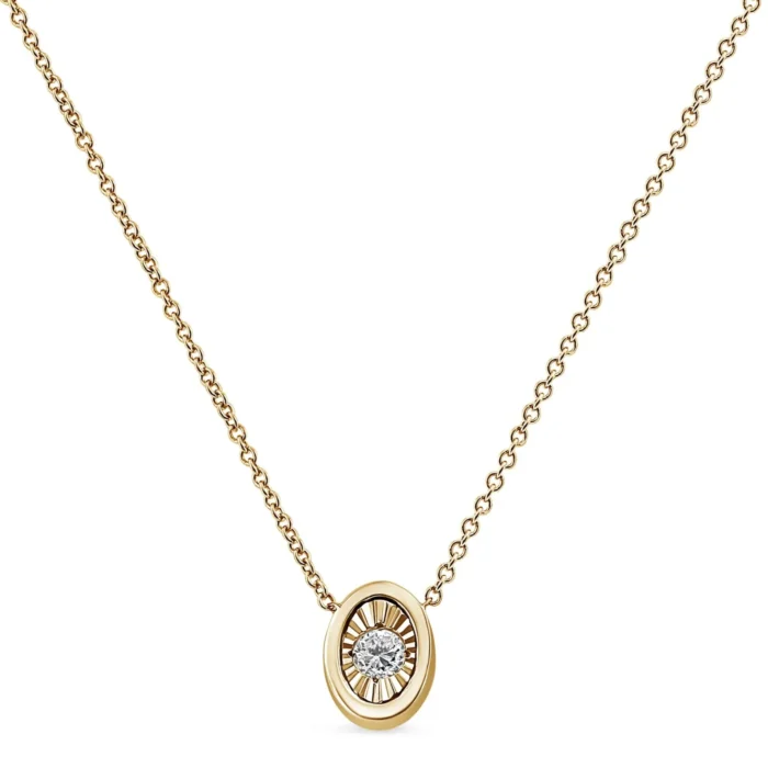 10K Yellow Gold Plated .925 Sterling Silver Diamond Pendant Necklace, 18" - Multiple Shapes Available - Image 8