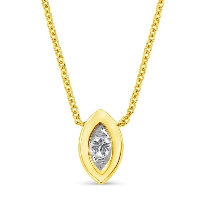 10K Yellow Gold Plated .925 Sterling Silver Diamond Pendant Necklace, 18" - Multiple Shapes Available - Image 14