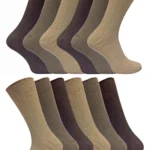 12 Pairs Men's Ribbed 100% Cotton Dress Socks - Super Soft, Breathable & Moisture-Wicking, Sizes 6-11 & 12-14 UK, Various Colors
