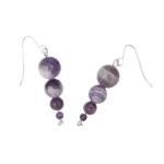 Handmade Amethyst Stacked Pendulums Earrings | Sterling Silver | Hypoallergenic & Eco-Friendly | February Birthstone