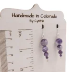 Handmade Amethyst Stacked Pendulums Earrings | Sterling Silver | Hypoallergenic & Eco-Friendly | February Birthstone - Image 2