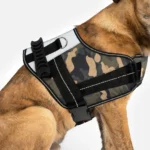 Heavy Duty Camo Green Dog Harness - Durable, Adjustable & Comfortable
