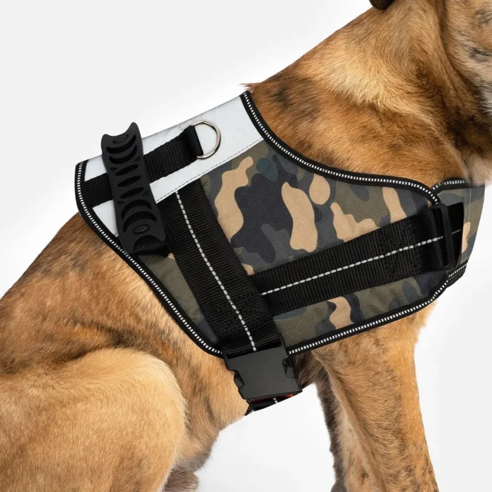 Heavy Duty Camo Green Dog Harness - Durable, Adjustable & Comfortable - Image 1