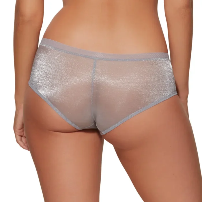 Gossard Glossies Silver Sheer See Through Shorts Panty | Lavinia Lingerie - Elegant Comfort & Style - Image 2