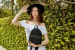 Itty-Bitty Pebble Leather Backpack - Compact, Stylish, Adjustable Straps, Internal Zipper Pocket - Image 2