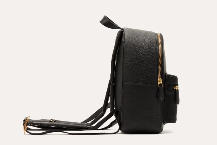 Itty-Bitty Pebble Leather Backpack - Compact, Stylish, Adjustable Straps, Internal Zipper Pocket - Image 4