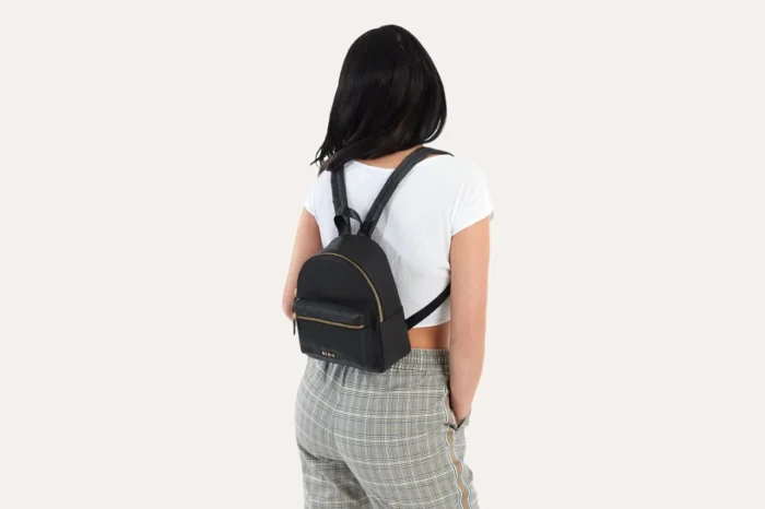 Itty-Bitty Pebble Leather Backpack - Compact, Stylish, Adjustable Straps, Internal Zipper Pocket - Image 5
