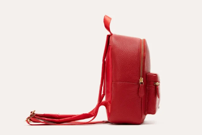 Itty-Bitty Pebble Leather Backpack - Compact, Stylish, Adjustable Straps, Internal Zipper Pocket - Image 11