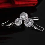 Diamond In The Sky Earrings - Drilled Diamond Crystals on Sterling Silver Hooks in S / M / L